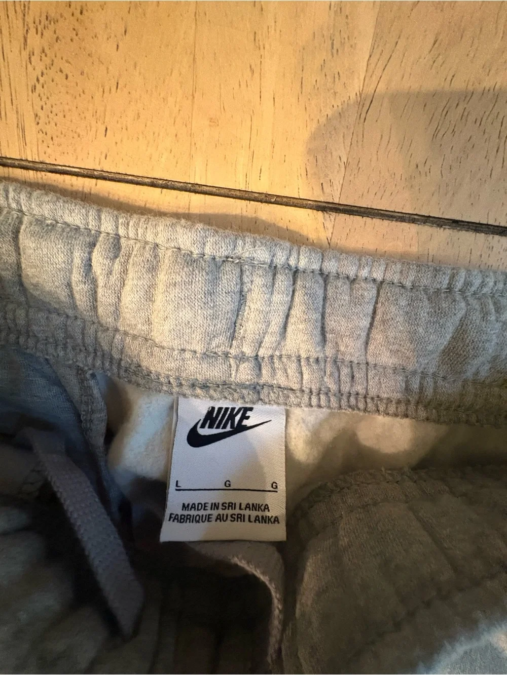 Nike Gray Men's Fleece Joggers with White Logo